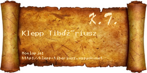 Klepp Tibériusz névjegykártya